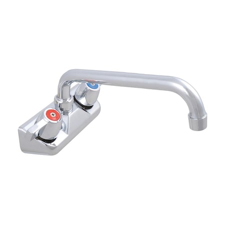 Bk Resources Workforce Standard Duty Faucet, 8" Swing Spout, 4" O.C. Splash Mount BKF-W-8-G